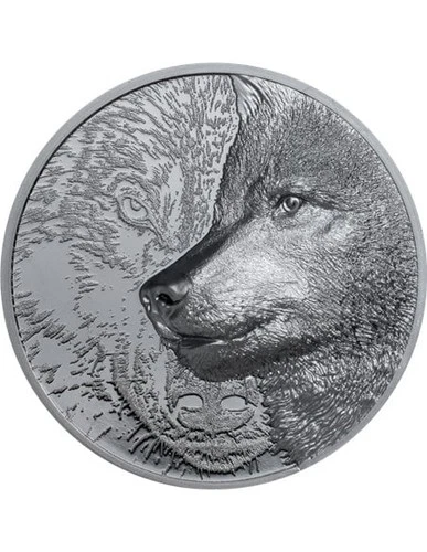 MYSTIC WOLF NGC PS70 FDI Black Proof 2 Oz Silver Coin 1000 Togrog Mongolia 2021