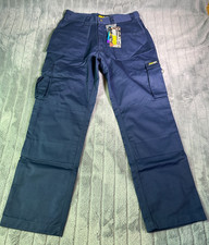 Mens Work Trousers Navy Multi Pocket Cargo Workwear BNWT Choose Size