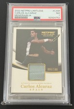 2022 Netpro Limitless Collection Memorabilia Carlos Alcaraz Rc #/100  Psa 7