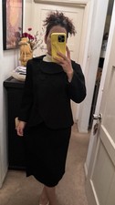 Women's Black Blazer and Skirt Set Formal Wear 1950s