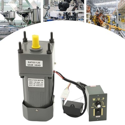200W Electric AC Gear Motor Variable with Speed Controller Single-Phase 20K 110V