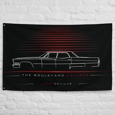 Deville 1968 Car Silhouette Flag 3x5 ft Garage Banner Man Cave Wall Decor Gift