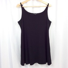 Eileen Fisher 100 Silk Long Cami Tank Top Women's Size Medium Black Tunic