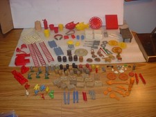 Vintage 50's 60's Marx MPC Playset Bottom of the toy chest lost pieces and parts