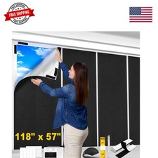 100 Blackout Window Cover, 118x57 Inch Portable Blackout Blinds, No Drill Pr...