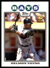 Delmon Young 2008 Topps #175 Tampa Bay Rays MLB READ FREE SHIPPING AutographDen