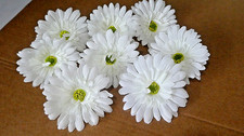 22 x White Artificial Gerbera Daisy Flower Heads 8cm – Wedding Crafts, Bouquets,