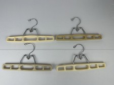 Vintage Lot of 4 Tamor Type Plastic Clamp Hangers Pants Skirts Trouser F