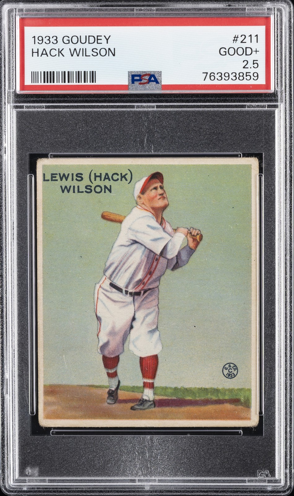 1933 GOUDEY #211 HACK WILSON PSA 2.5