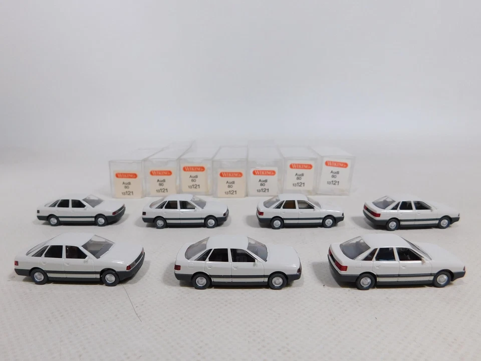 7X Wiking H0 1:87 13 121 Modello PKW Limousine Audi 80 Mint Box #CZ432-0,5 - Immagine 2 di 4