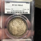 1885 PCGS MS-63 MORGAN Silver Dollar Toning