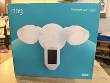 Ring Floodlight Cam Wired Plus Motion-Activated Camera 1080p White -NEW/SEALED-