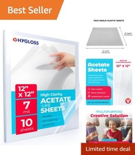Flexible Clear Acetate Sheets 12" x 12" - 7 Mil for Arts, Crafts Projects 10
