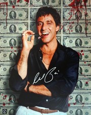 Al Pacino Autographed SCARFACE BLOOD MONEY 16x20 Photo ASI Proof