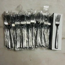 50x Dinner Fork Santa Fe by Corby Hall Hammered Stainless Flatware 8” (NEW)