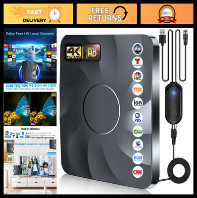 Indoor Digital TV Antenna 5000+ Miles Range, HD Signal Booster, 8K 4K 1080p, 38F