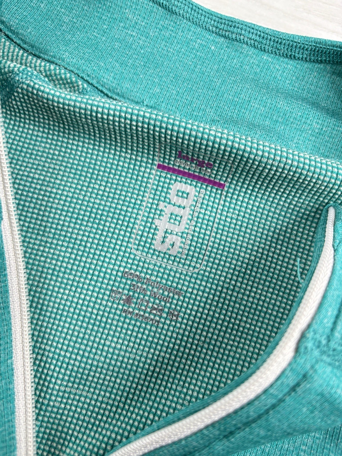 Stio Quarter Zip Base Layer Wool Performance Teal… - image 5