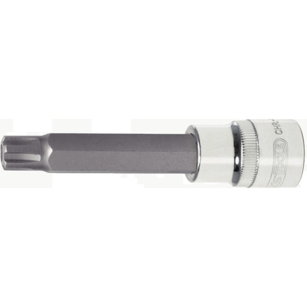 "Ks Tools 918.1785 1/2\" Chromeplus Bit-Stecknuss Ribe Mit Stirnlochbohrung,Lang,M"-image