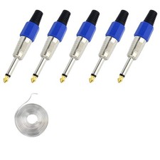 1/4" Audio Plugs 6.35 mm Plug TS 1/4 inch Solder Type Mono Plug Light Straigh...