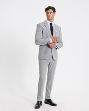 NEW EXPRESS 98 LIGHT GRAY SLIM WASHABLE KNIT SUIT PANT SZ 31/32