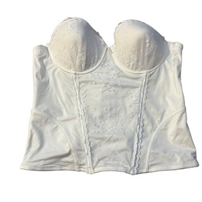 Ambrielle XL/34DD White Lace Bustier Corset With Underwire Support