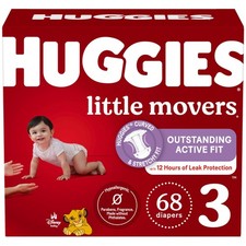 Size 3 Diapers, Little Movers Baby Diapers, Size 3 16-28 lbs , 68 Count