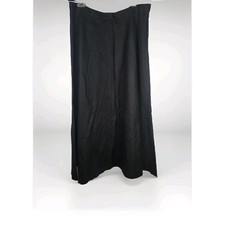 Vintage Lauren Ralph Lauren Black Cotton Linen Embroidered A-Line Skirt Size 6