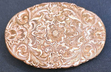 Amazing Floral Bronze Belt Buckle by Crumrine