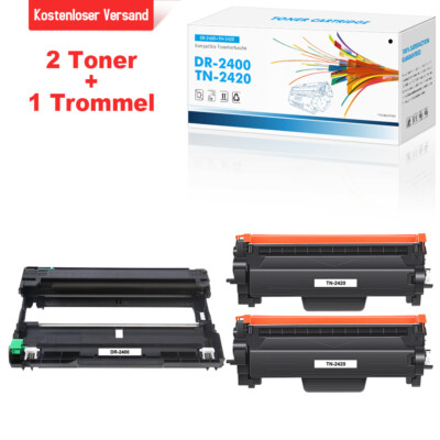 2 Toner&1 Trommel Compatible with Brother TN-2420 DR-2400 MFC-L2730DW DCP-L2510D