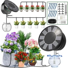 Solar Automatic Drip Irrigation System Kit,Auto Watering Kit for DIY Garden