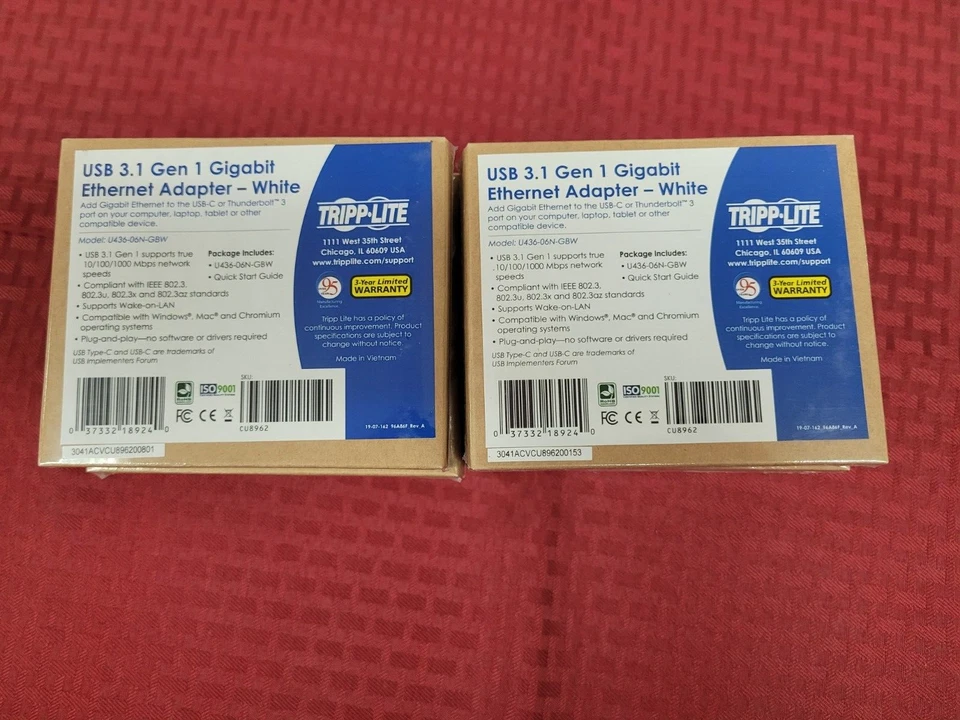 10- NEW SEALED Tripp Lite USB-C to Gigabit Network cable White U436-06N-GBW - Image 2 of 4