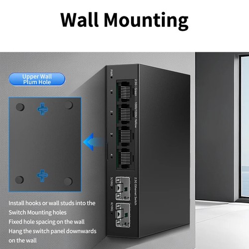 2.5Gb Switch 4 Port 2.5G Unmanaged Network Switch with 2 Port 10GbE SFP+ Slot - 第 5/10 張圖片