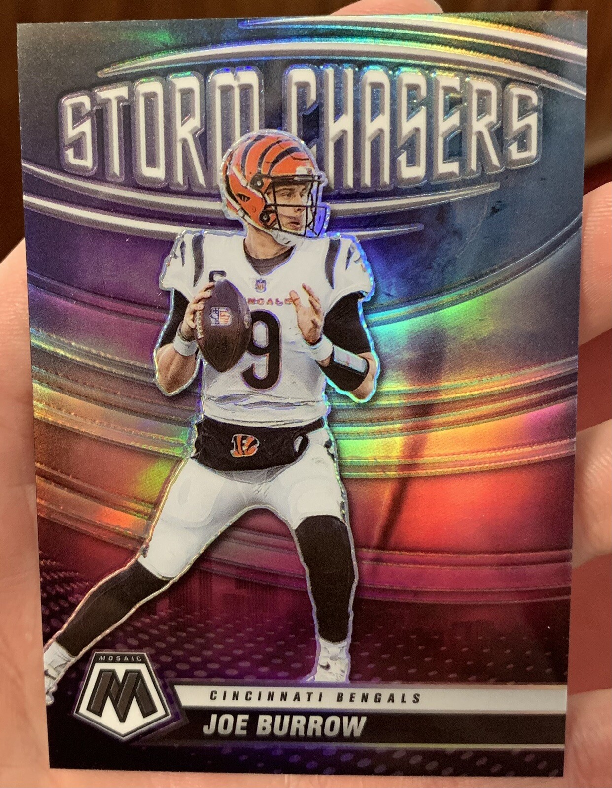 2022 Panini Mosaic Joe Burrow Storm Chasers Silver Prizm Case Hit #SC-5