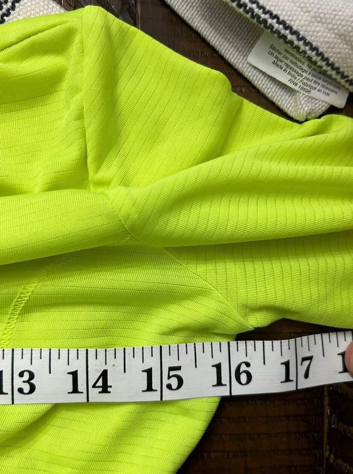 Pullover Danskin Now cuello manga larga para niñas talla L (10/12) amarillo de seguridad a rayas Foto 4 de 4