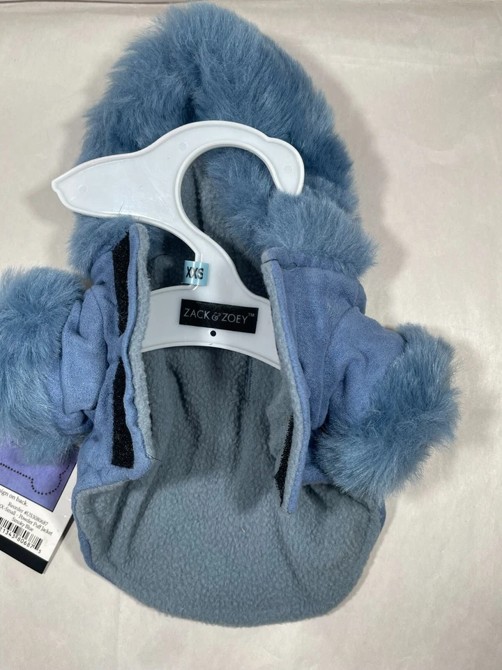 Jaqueta de cachorro Zack & Zoey em pó puff azul esfumaçado aconchegante casaco quente para animais de estimação desgaste de inverno XXS - Imagem 4 de 4