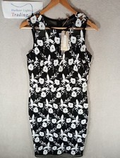 Lipsy Michelle Keegan Dress Womens M 12 Evening Wedding Party Black White BN £65