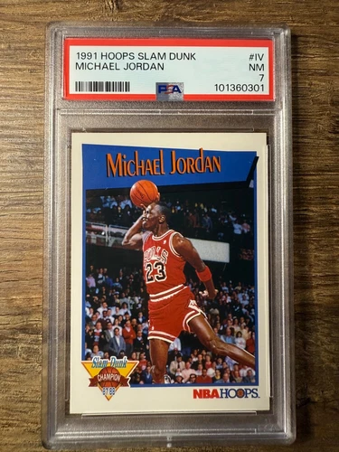 1991 Hoops Slam Dunk Michael Jordan #IV PSA 7 NM Card Recently Graded