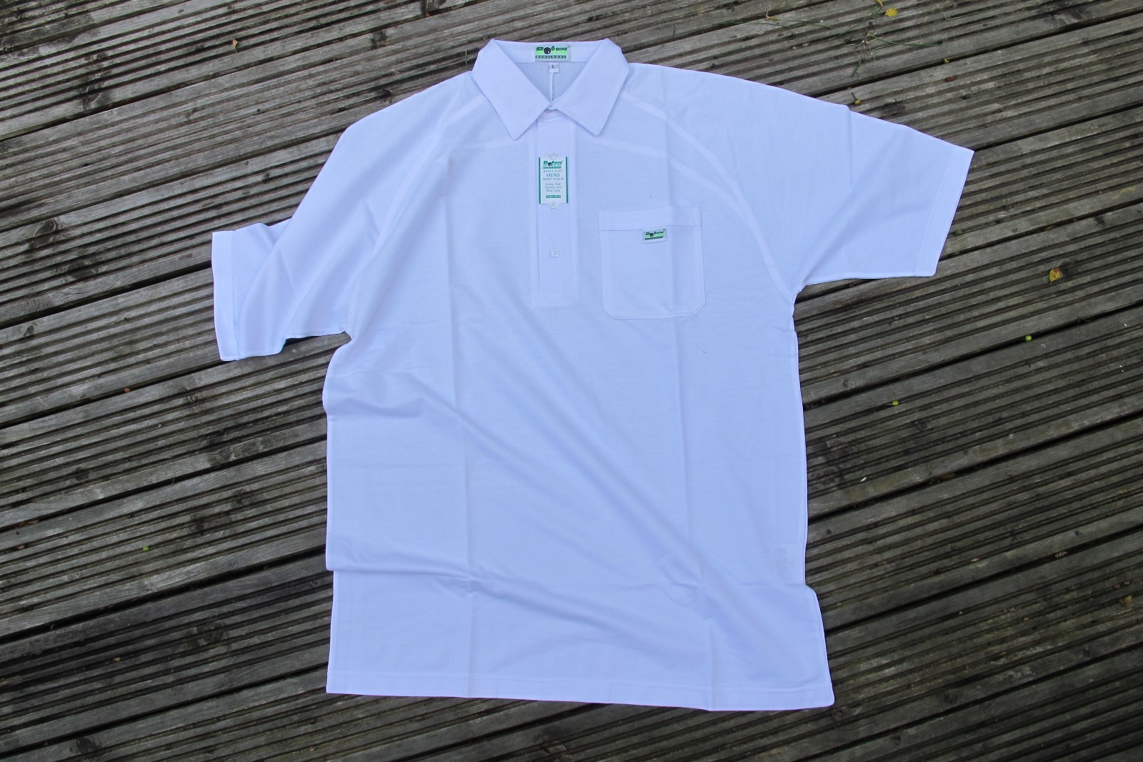 Mens BOTRA Bowls Polo Shirt, MENS white blue bowling crown MEDIUM LARGE