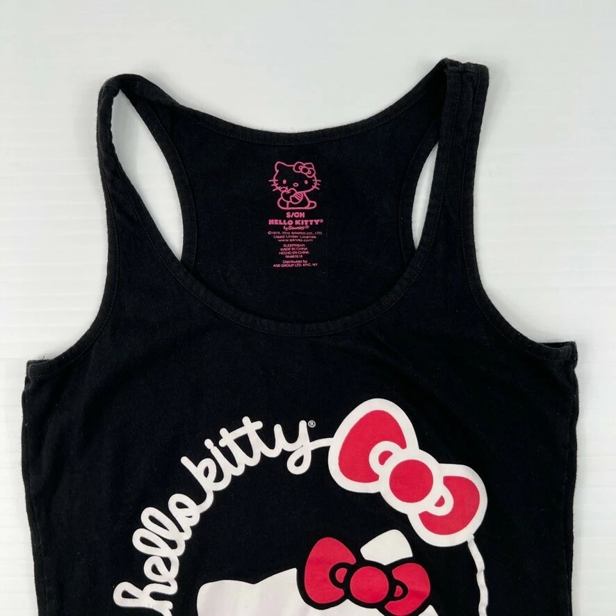 Hello Kitty Tank Girl Small Sleeveless Shirt Japan Sleepwear Spell Out Core Ex - Image 2 of 4