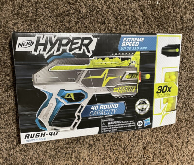 Nerf Hyper Rush-40 Pump-Action Blaster with 30 Rounds and Eyewear