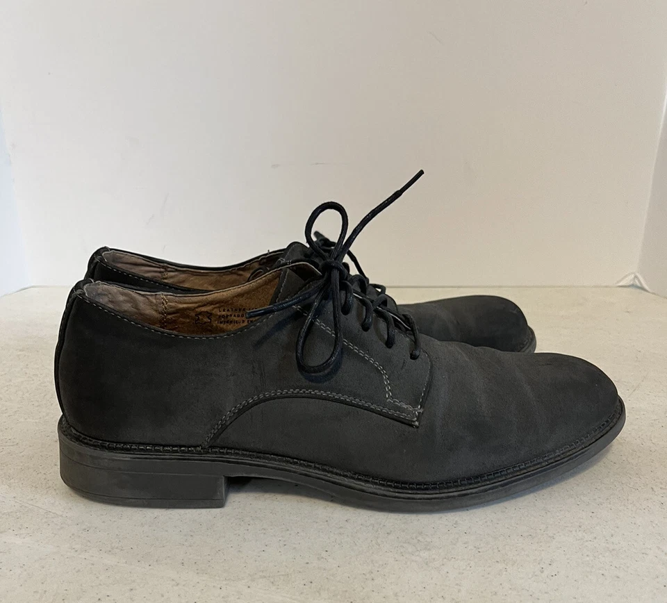 Zapatos Oxford de gamuza de cuero Dexter para hombre talla 8,5 gris oscuro con cordones mocasines Foto 3 de 4