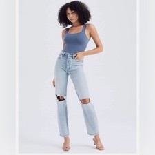 Abercrombie  Fitch Distressed The Dad High Rise Jeans in Blue Size 27