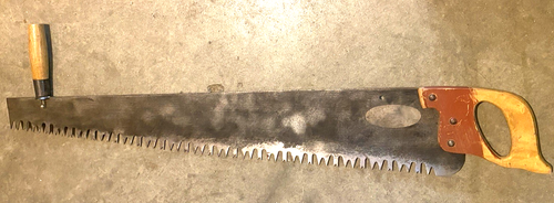 A Vintage 1 or 2 Man Cross Cut Timber, Logging Saw - Picture 2 of 6