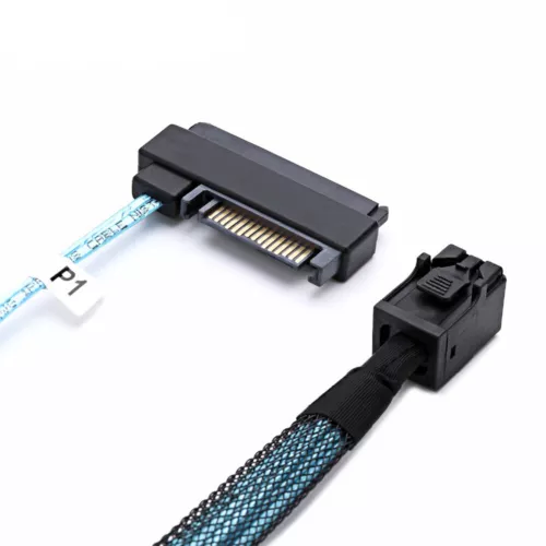 Mini SAS HDD SFF-8643 auf 4 SFF-8482 Anschluss mit Stromanschluss Festplatte 1M US - Bild 5 von 5