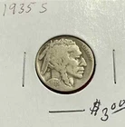 1935 S BUFFALO NICKEL VERY  LOW MINTAGE CIRCULATED & SHIPPING TO USA ONLY