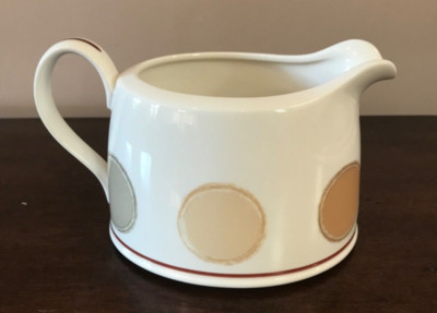 Noritake Ambience Mocha Java Gravy Boat Dots Circles Green Brown Tan