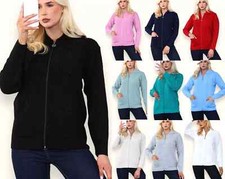 Women's Long Sleeve Zip-Up Cardigan Diamond Pattern Ladies Jumper Sweater Knit