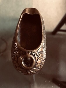 Antique Solid Brass & Copper “SHOE“ ASHTRAY FROM ISTANBUL Handcrafted