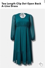 Tea Length Clip Dot Open Back A-Line Dress 3x NEW WITH TAGS