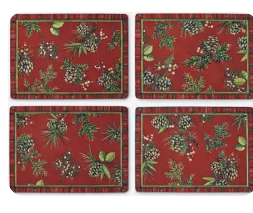 Charleston Gardens Pinecones Placemats By Sally Eckman Roberts Set of 4